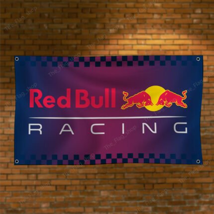 Red Bull Racing Flag 3x5ft – Car Show Banner, Garage, Man Cave Wall Decor Sign