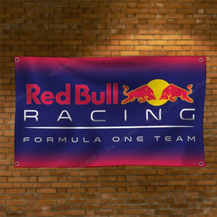 Red Bull Racing Flag 3x5ft – Car Show Banner, Garage, Man Cave Wall Decor Sign