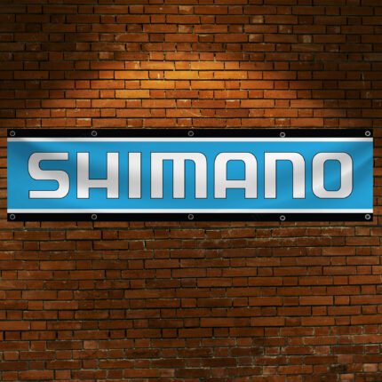 Shimano Banner 2x8ft – Fishing Flag, Cycling Equipment, Man Cave Wall Decor Sign