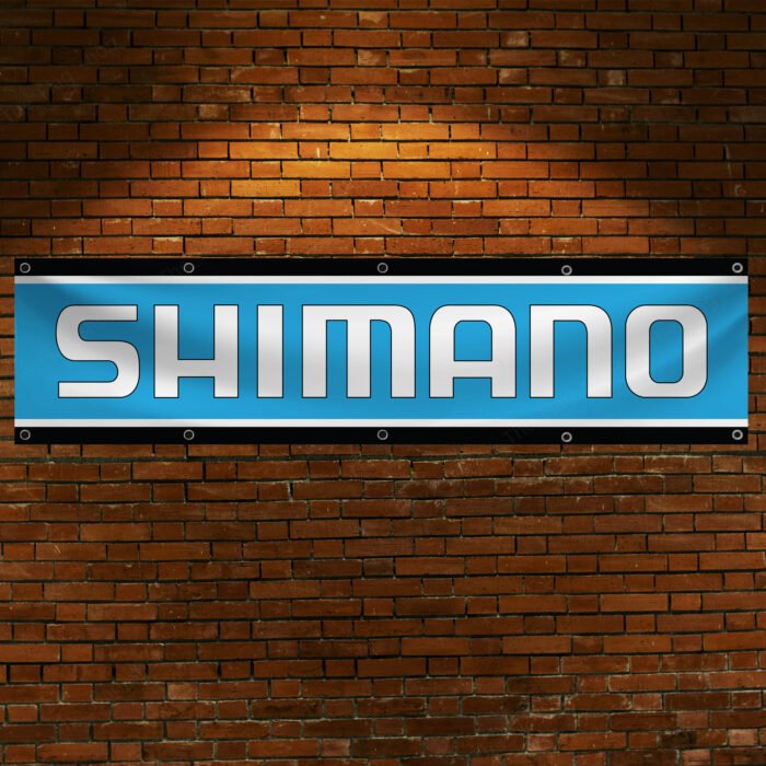 Shimano Banner 2x8ft – Fishing Flag, Cycling Equipment, Man Cave Wall Decor Sign