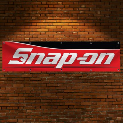 Snap-on Banner 2x8ft – Racing Car Flag, Tools, Garage Man Cave Wall Decor Sign