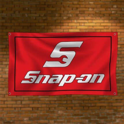 Snap-on Flag 3x5Ft – Racing Car Banner, Tools, Garage Man Cave Wall Decor Sign