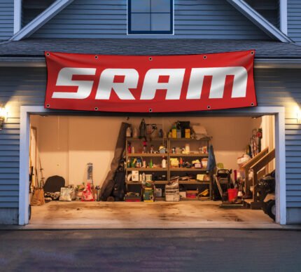 SRAM Banner 2x8ft – Bicycle Flag, Scott Ray Component Bikes, Garage Decor Flag