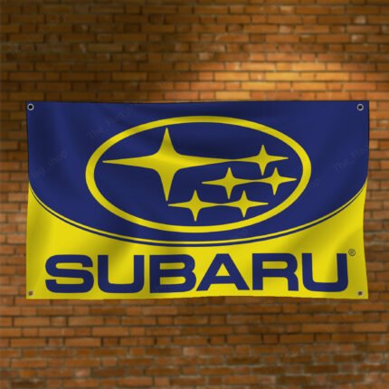 Subaru Flag 3x5ft – Car Show Banner, Street Racing, Man Cave Garage Wall Decor Sign