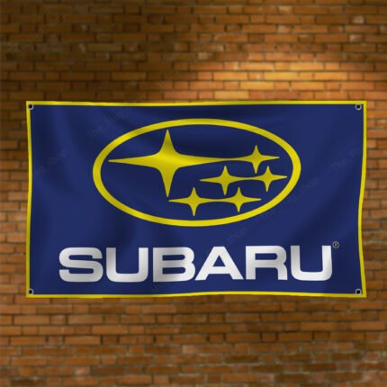 Subaru Flag 3x5ft – Car Show Banner, Street Racing, Man Cave Garage Wall Decor Sign