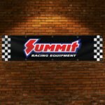 Summit Racing Checkered Banner 2x8ft – Garage Flag, Car, Man Cave Wall Decor Sign