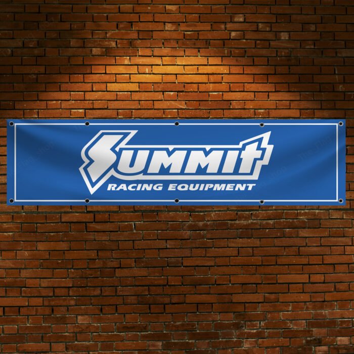 Summit Racing Blue Banner 2x8ft – Garage Flag, Car, Man Cave Wall Decor Sign