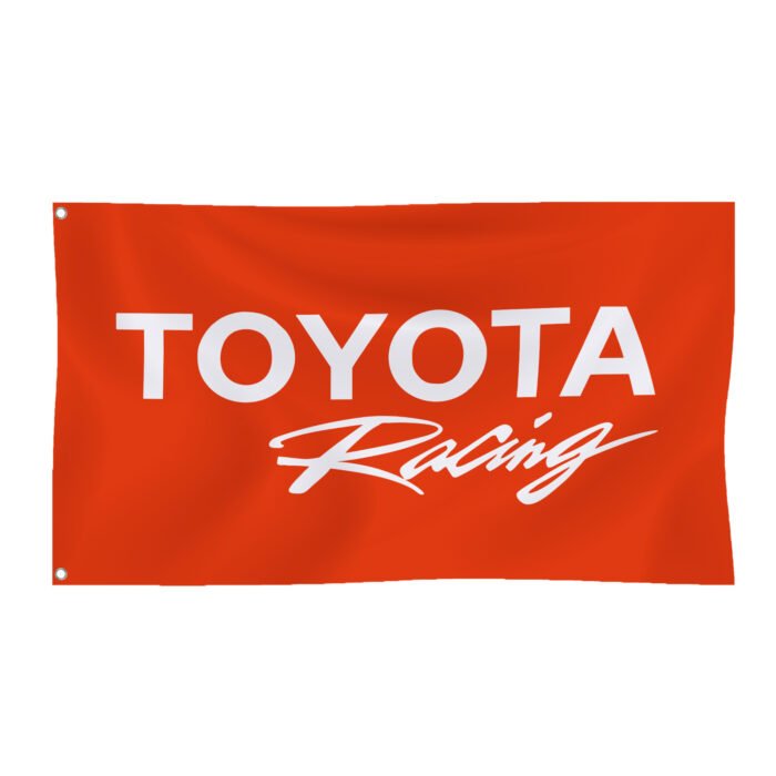 Toyota Racing Flag 3x5ft – Car Show Red Banner, Garage, Man Cave Wall Decor Sign