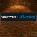 Volkswagen Racing Banner 2x8ft – VV Tiguan Tayro Racing Car Show Flag, Man Cave Garage Wall Decor Large Sign