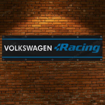 Volkswagen Racing Banner 2x8ft – VV Tiguan Tayro Racing Car Show Flag, Man Cave Garage Wall Decor Large Sign