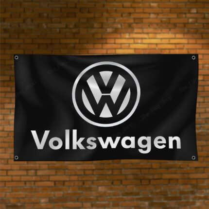 Volkswagen Flag 3x5ft – VW Banner Jetta Passat Golf GTI Racing, Garage Workshop Wall Decor Sign