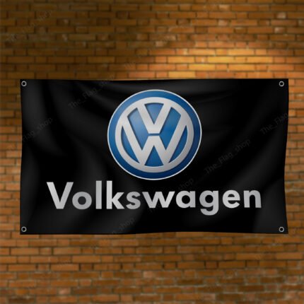 Volkswagen Flag 3x5ft – VW Banner Jetta Passat Golf GTI Racing, Garage Workshop Wall Decor Sign