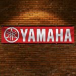 Yamaha Banner 2x8ft – Motorcycle Show Red Flag, Man Cave, Garage Wall Decor Large Sign