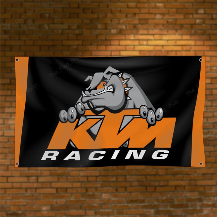 KTM Racing Flag 3x5FT Motorcycle Banner Car Show Garage Man Cave Wall Sign Decor