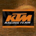 KTM Racing Flag 3x5FT Motorcycle Banner Car Show Garage Man Cave Wall Sign Decor