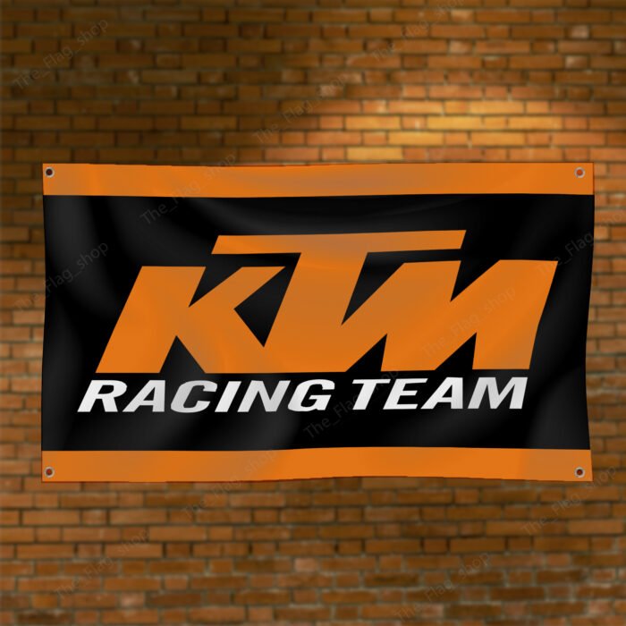 KTM Racing Flag 3x5FT Motorcycle Banner Car Show Garage Man Cave Wall Sign Decor