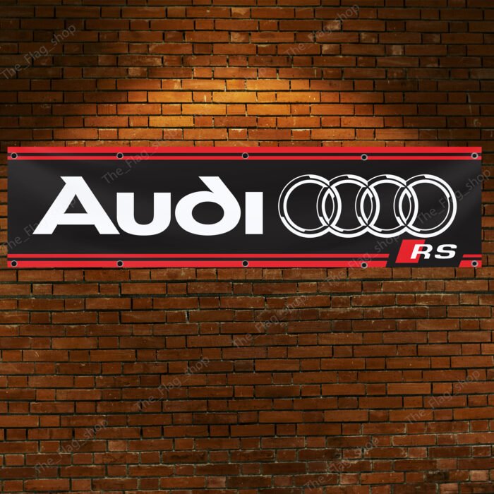 "Celebrate your passion for Audi and motorsport with this eye-catching 2x8 ft Audi Sport banner. Designed for car racing enthusiasts, this flag features bold graphics that make it the perfect addition to any garage, man cave, or automotive showroom. Whether you're decorating for a car show, upgrading your wall décor, or creating a standout display, this durable banner is built to impress. Its high-quality construction ensures it’s suitable for both indoor and outdoor use, making it a versatile choice for Audi fans who want to showcase their love for precision engineering and racing performance."