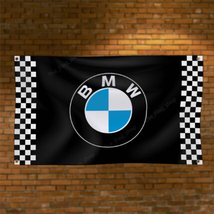 "Deck out your space with this 3x5 ft BMW Checkered flag. Ideal for car racing shows, garages, workshops, and wall décor, this durable banner features bold checkered graphics. Perfect for showcasing your love for motorsport and BMW’s racing heritage, this flag is great for both indoor and outdoor use."