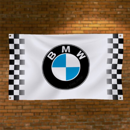 "Deck out your space with this 3x5 ft BMW Checkered flag. Ideal for car racing shows, garages, workshops, and wall décor, this durable banner features bold checkered graphics. Perfect for showcasing your love for motorsport and BMW’s racing heritage, this flag is great for both indoor and outdoor use."