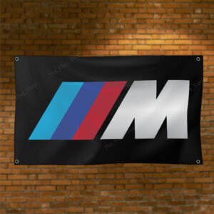 "Enhance your space with this 3x5 ft BMW M Power flag. Perfect for garages, shops, man caves, and wall décor, this durable banner features bold BMW Motorsport branding. Ideal for indoor and outdoor use, it’s a great sign for showcasing your passion for high-performance driving and BMW M Power’s legacy in motorsport."