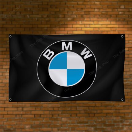 "Decorate your space with this 3x5 ft BMW flag featuring the iconic logo. Ideal for garages, workshops, man caves, and wall décor, this durable banner is perfect for showcasing your love for BMW. Designed for both indoor and outdoor use, it’s a must-have sign for BMW enthusiasts looking to highlight their passion for the brand’s heritage and performance."