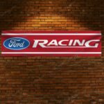 "Elevate your space with this striking Ford Racing Red banner, designed for true enthusiasts of Ford's high-performance heritage. Measuring 2x8 ft, this banner features bold Ford Racing graphics on a vibrant red background, making it a standout piece for garages, man caves, workshops, or car shows. Crafted from durable, premium materials, it ensures long-lasting color vibrancy and is suitable for both indoor and outdoor use. Celebrate Ford’s legendary presence in motorsports and its legacy of innovation and speed with this eye-catching banner. Perfect for Ford fans, collectors, and racing aficionados, this Ford Racing Red banner is the ultimate décor to showcase your passion for power, precision, and performance."