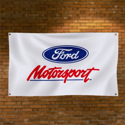 Ford Motorsport Flag 3x5Ft Car Truck Racing Show Garage Wall Workshop Banner