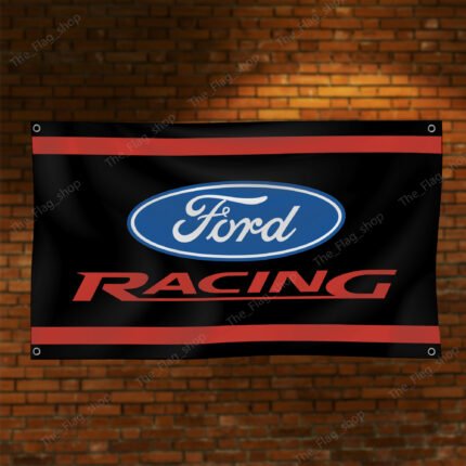 Ford Racing Flag #3x5ft Car Truck Show Garage Workshop Man Cave Wall Decor Sign