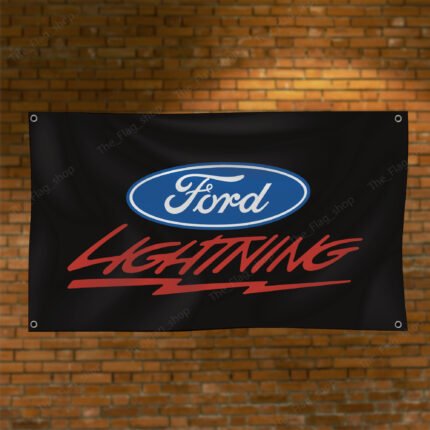 Ford Lightning Flag 3x5ft Car Truck Racing Show Garage Man Cave Wall Banner Sign