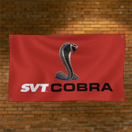 Ford SVT Cobra Flag 3x5 ft Shelby Racing Banner Car Truck Garage Man Cave Wall Banner