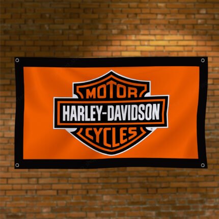 Harley Davidson Flag 3x5 FT Banner Man Cave Garage Workshop Wall Decor Sign