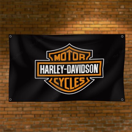 Harley Davidson Flag 3x5 FT Banner Man Cave Garage Workshop Wall Decor Sign 2023