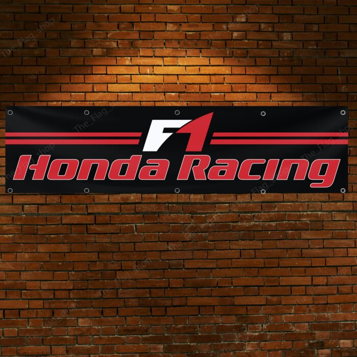 Honda F1 Racing Banner 2x8 ft HRC Car Flag Show Garage Man Cave Wall Decor Sign