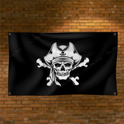 Jolly Roger 3x5ft Flag – Skull & Crossbones Pirate Ship Banner for Garden, Boat, Man Cave Decor