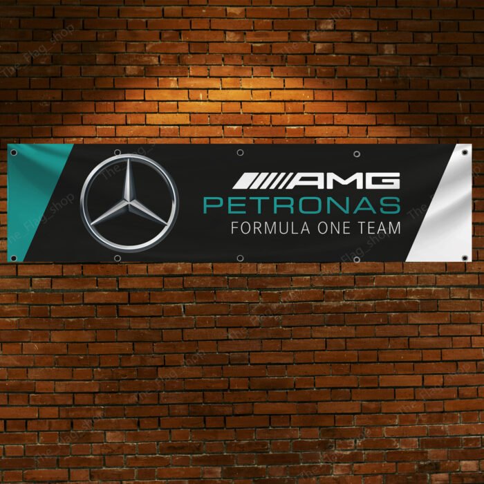 Mercedes Benz AMG Banner 2x8 ft Petronas Formula One TeamFlag Garden Man cave garage workshop Wall Decor Display sign