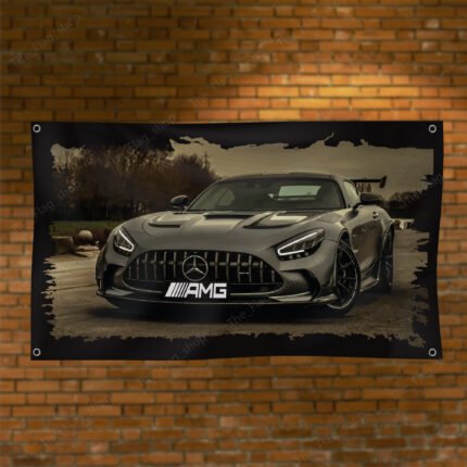 Mercedes Benz AMG 3x5ft Photo Flag Racing Sport Car Image Banner Car Show Garage Man Cave Wall Decor