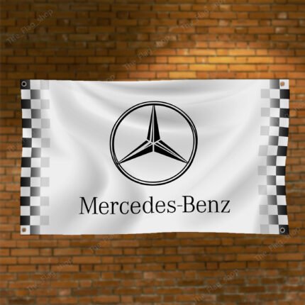 Mercedes Benz AMG 3x5ft Sport Flag Racing Checkered Banner Car Show Garage Man Cave Wall Decor