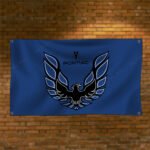 Pontiac blue Flag Banner 3x5ft – Racing Car Flag, Man Cave, Garage Decor, Large Sign