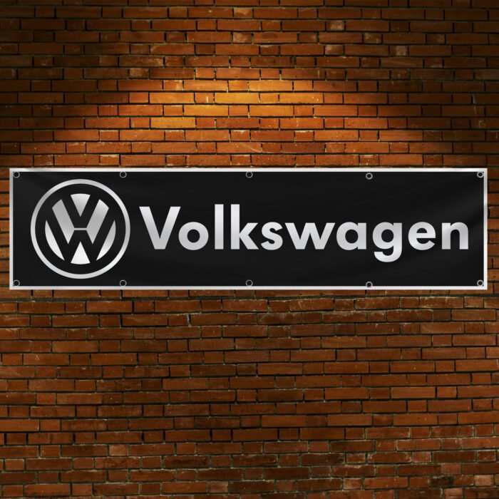 Volkswagen VW Banner 2x8ft – Tiguan Tayro Racing Car Show Flag, Man Cave Garage Wall Decor Large Sign