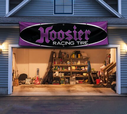 Hoosier Flag 2x8ft Racing Tire Car Show Banner Garage Man Cave Wall Decor Sign