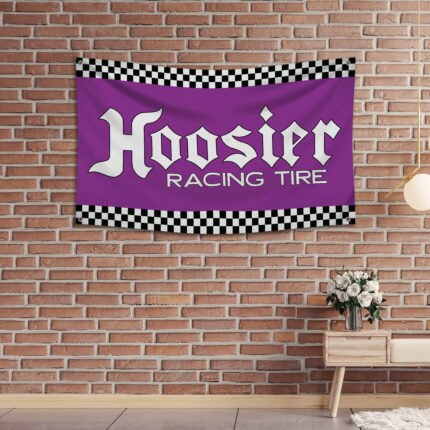 Hoosier Flag 3x5ft Car Show Racing Tire Banner Garage Man Cave Wall Decor Sign