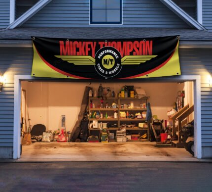 Mickey Thompson Tires Banner Flag Big 2x8ft Car Racing Man Cave Wall Decor Sign