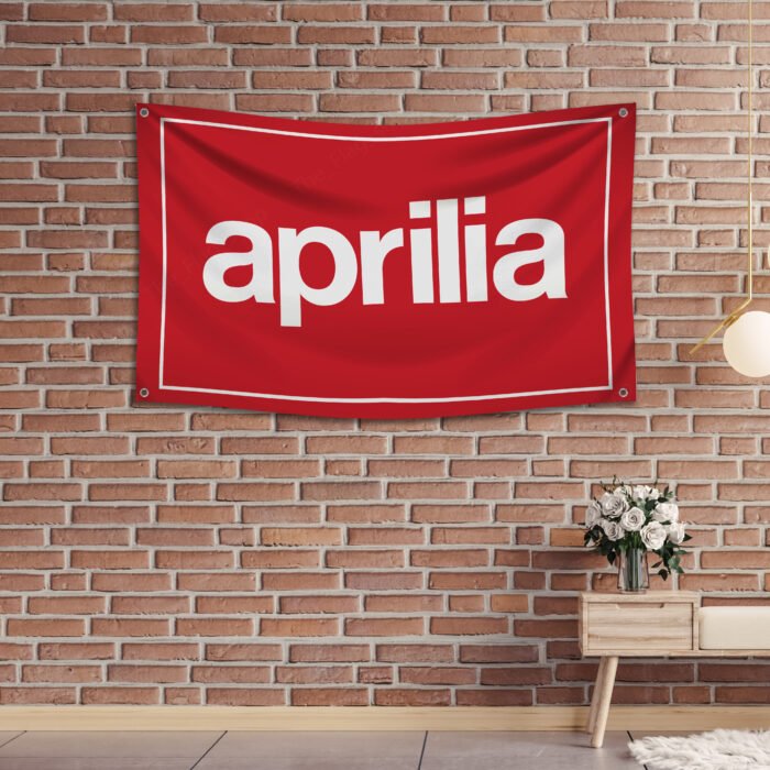 "Show your passion for motorcycles with the Aprilia Racing 3x5 ft flag banner. Perfect for motorcycle enthusiasts, this vibrant banner is ideal for garages, man caves, or wall décor. Made for indoor and outdoor use, it's a must-have for Aprilia fans and racing lovers."