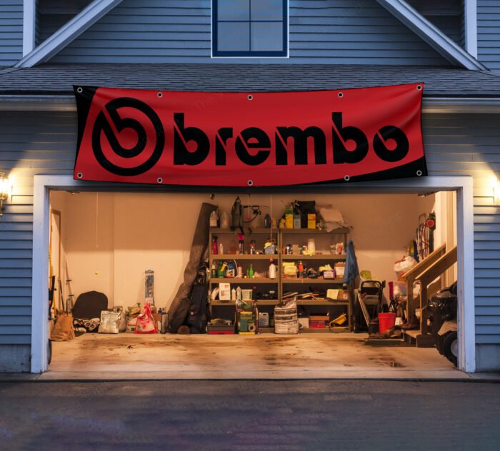 "Showcase your passion for high-performance braking systems with this 2x8 ft Brembo banner flag. Designed for motorsport enthusiasts and car racing fans, this banner features bold Brembo branding, making it a standout addition to any space. Perfect for garages, man caves, workshops, and car show displays, it’s an excellent way to highlight your appreciation for cutting-edge automotive technology. Made from durable materials, this banner is suitable for both indoor and outdoor use, ensuring lasting quality and vibrant design. Whether you’re decorating your personal space or enhancing your professional setup, this Brembo banner is the ultimate wall décor sign for those who value style and performance."