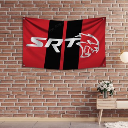 "Showcase your passion for high-performance vehicles with this Dodge SRT flag, perfect for car enthusiasts and racing fans. Featuring bold SRT branding and iconic Dodge graphics, this flag is ideal for garages, man caves, workshops, or car shows. Made from durable, high-quality materials, it’s designed for both indoor and outdoor use. Celebrate the power, speed, and legacy of Dodge SRT with this vibrant and stylish flag, a must-have décor piece for any true fan of American muscle and performance engineering."