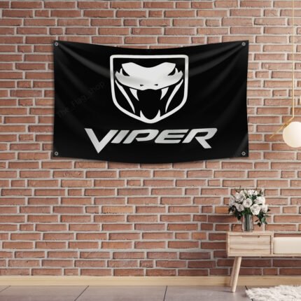 "Show your admiration for the legendary Dodge Viper with this premium flag, perfect for car enthusiasts and collectors. Featuring bold Dodge Viper graphics and high-quality design, this flag is ideal for garages, man caves, workshops, or car shows. Crafted from durable materials, it’s suitable for both indoor and outdoor use. Highlight the power, speed, and legacy of the iconic Dodge Viper with this vibrant and stylish décor piece, a must-have for fans of American muscle and performance."