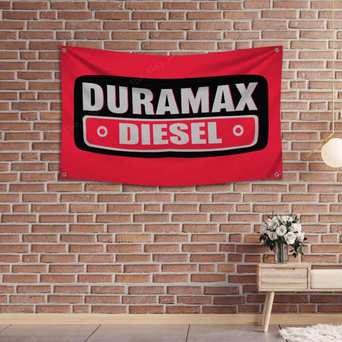 "Show your pride in Duramax Diesel power with this 3x5 ft banner, perfect for truck enthusiasts and fans of heavy-duty engines. Featuring bold Duramax Diesel branding and graphics, this durable banner is ideal for garages, man caves, workshops, or truck shows. Made from high-quality materials, it’s designed for both indoor and outdoor use, ensuring vibrant colors and long-lasting appeal. Celebrate the strength, performance, and legacy of Duramax Diesel engines with this must-have décor piece, perfect for showcasing your love for powerful, reliable diesel technology."