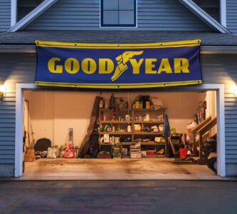 Goodyear Tires Racing Banner Flag 2x8 ft Car Show Garage Man Cave Wall Decor Sign