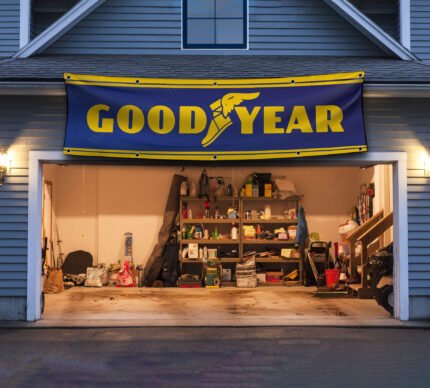 Goodyear Tires Racing Banner Flag 2x8 ft Car Show Garage Man Cave Wall Decor Sign