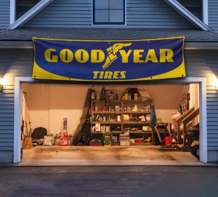 Goodyear Tires Banner Flag 2x8 ft Car Show Garage Man Cave Wall Decor Sign